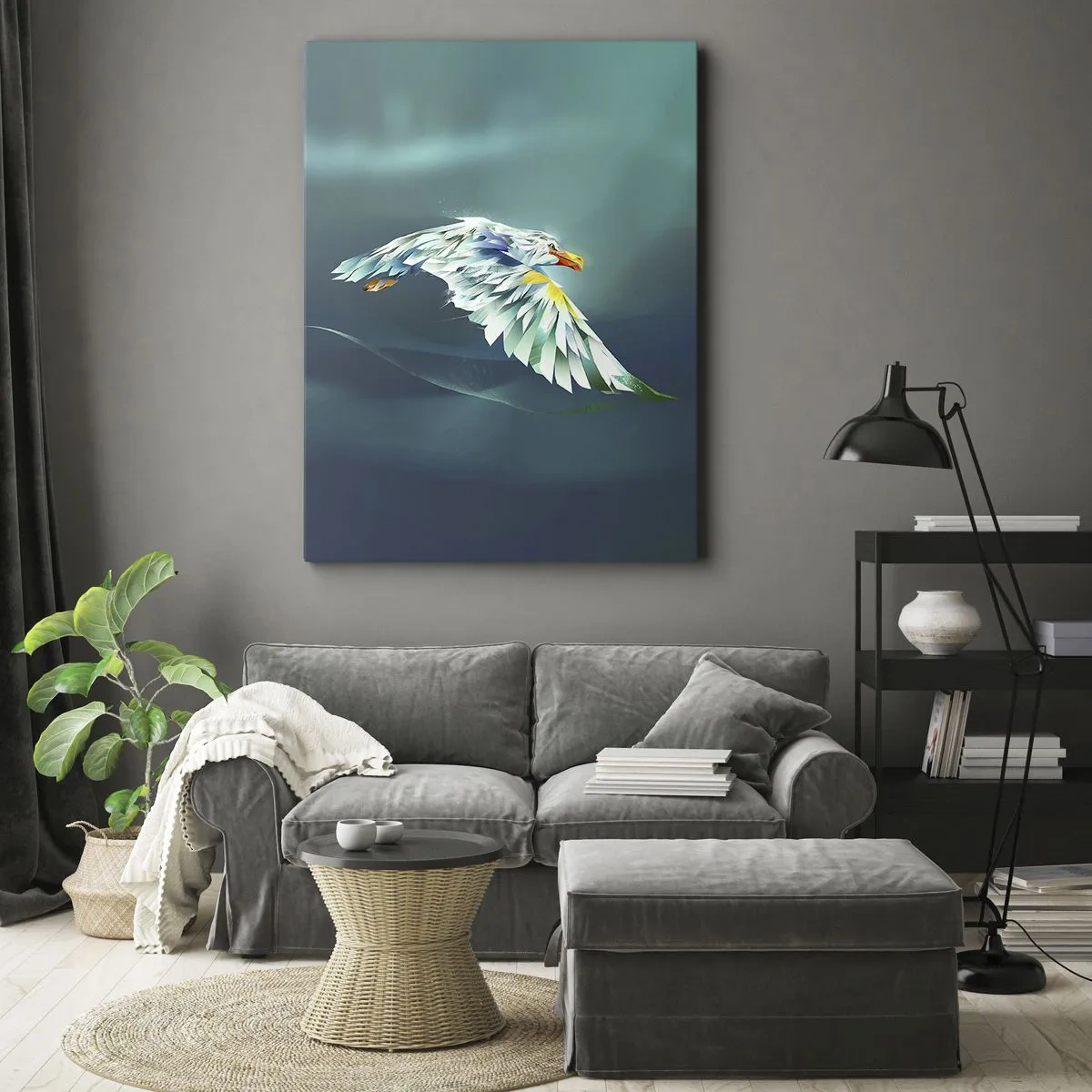 Cuadro sobre lienzo - Impresión de Imagen - El poder del vuelo del águila - 55x100 cm