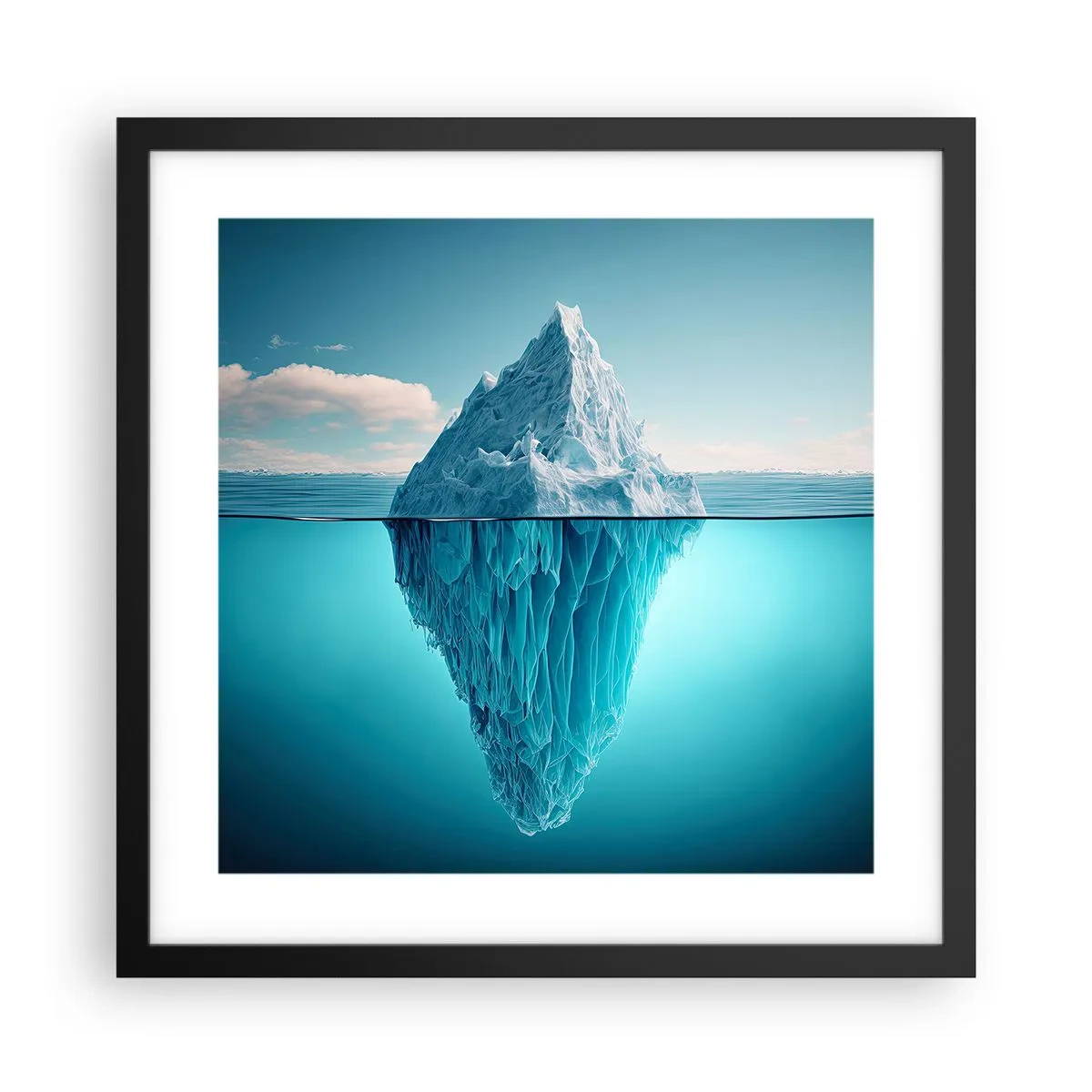 Póster en marco negro - El trono de hielo - 40x40 cm