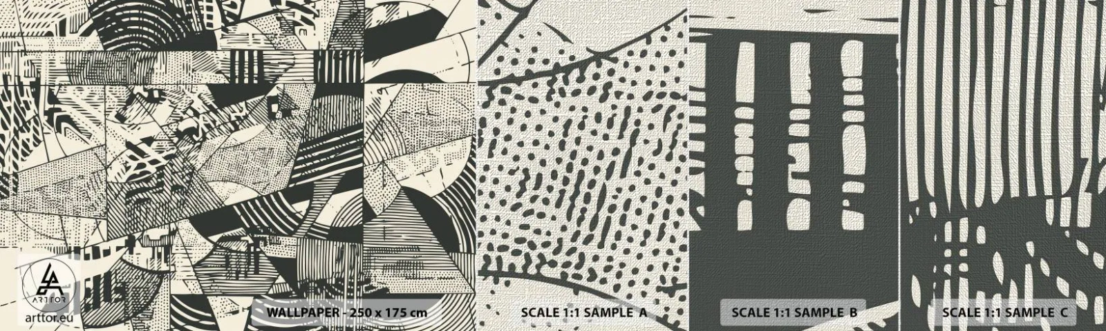 Muestra de fotomural Premium Canvas - La dinámica del presente - Abstracción, Vintage, Gráficos - 100x30 cm