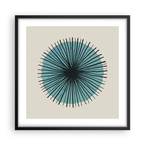 Póster en marco negro - Radiante en azul - 50x50 cm