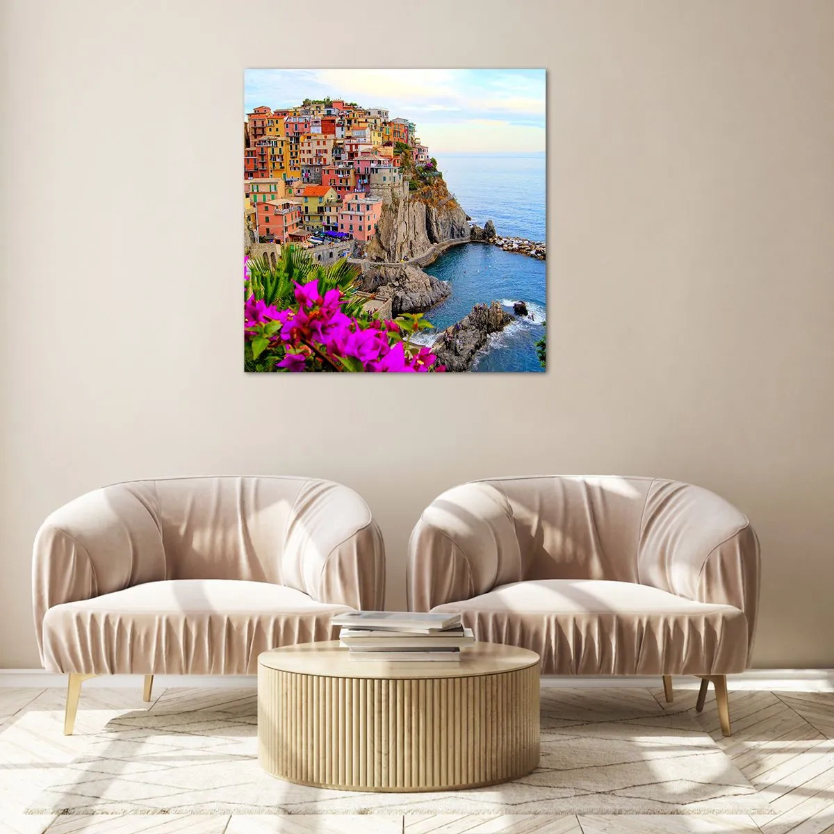 Cuadro sobre vidrio - Impresiones sobre Vidrio - La ciudad de la risa - 70x70 cm