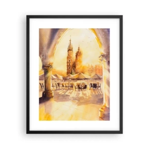 Póster en marco negro - Este sobre el mercado de Cracovia - 40x50 cm