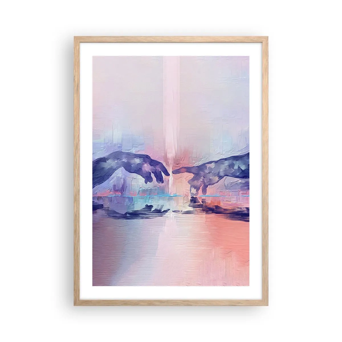 Póster en marco roble claro - Chispa divina de vida - 50x70 cm