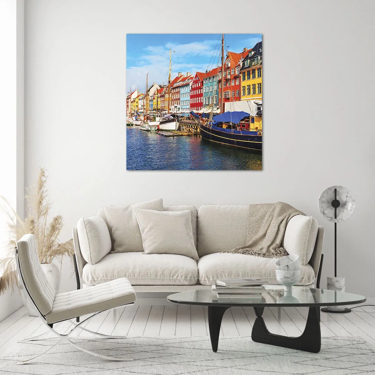 Cuadro sobre vidrio - Impresiones sobre Vidrio - Muelle alegre - 50x50 cm