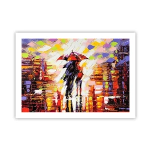 Póster - Juntos a través de la noche y la lluvia - 70x50 cm
