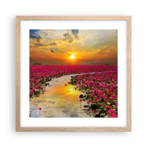 Póster en marco roble claro - La vida secreta del lago - 40x40 cm