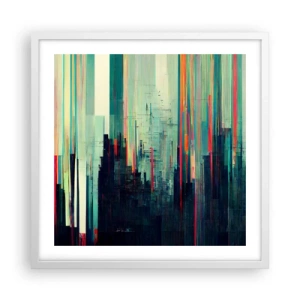 Póster en marco blanco - Ciudad futurista - 50x50 cm