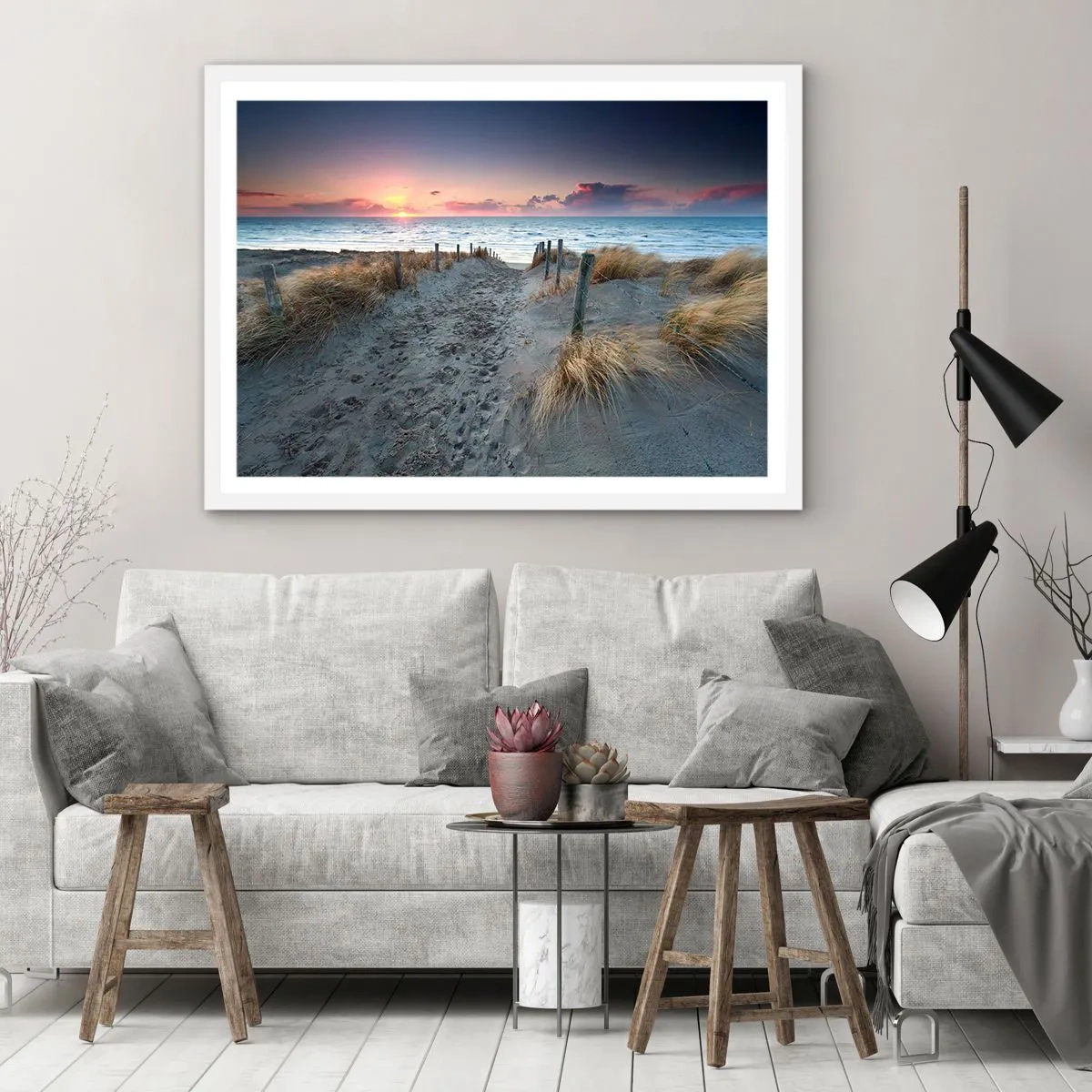 Póster en marco blanco - Se derramó un arco iris de luminosidad.... - 100x70 cm