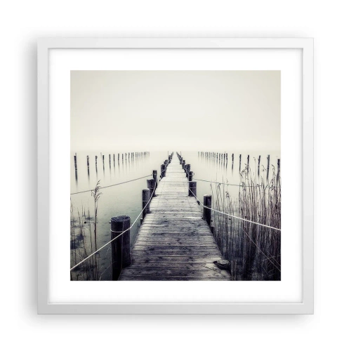 Póster en marco blanco - Sumergirse en la paz - 40x40 cm