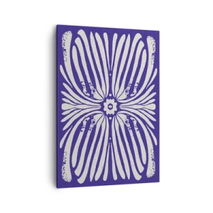 Cuadro sobre lienzo - Impresión de Imagen - Patrón étnico en tonos morados y blancos. - 50x70cm - Inspiraciones étnicas - Decoración de pared moderna para salón y dormitorio ARTTOR