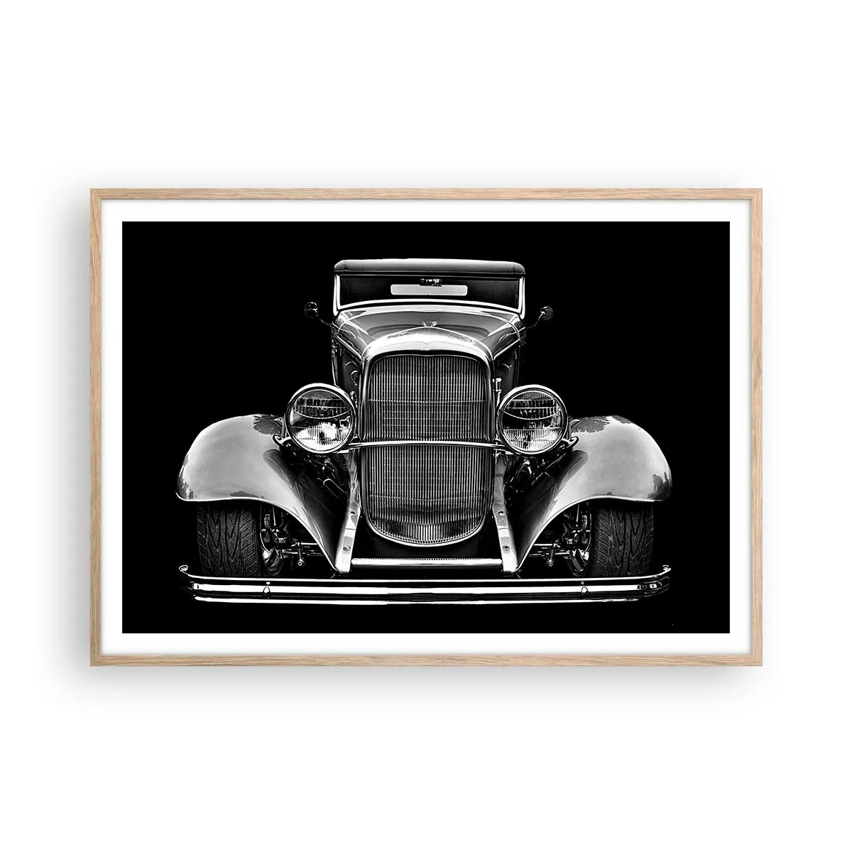 Póster en marco roble claro - Un verdadero caballero - 100x70 cm