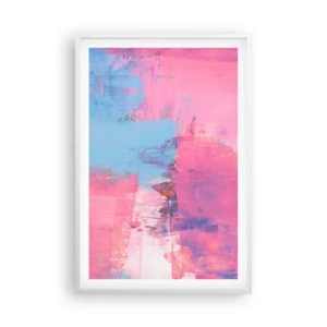 Póster en marco blanco - Rosa, azul y una pizca de luz - 61x91 cm