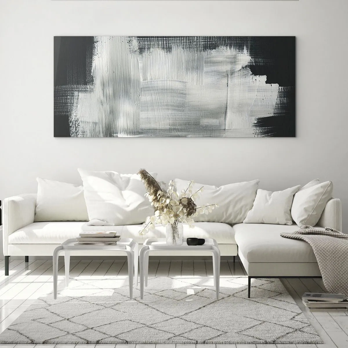 Cuadro sobre vidrio - Impresiones sobre Vidrio - Tejido vertical y horizontal - 100x40 cm