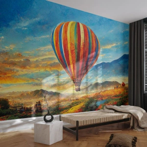 Fotomural Premium Sand - En silencio se ve el horizonte - Globo, Paisaje, Naturaleza - 450x315 cm