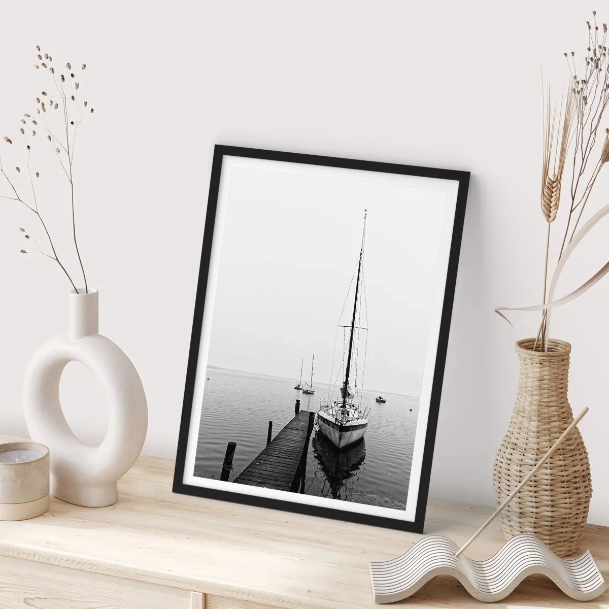 Póster en marco negro - Listo para ir - 50x70cm - Listo para partir - Decoración de pared moderna para salón y dormitorio ARTTOR