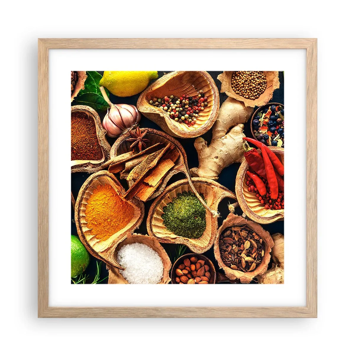 Póster en marco roble claro - Toma lo que quieras - 40x40 cm