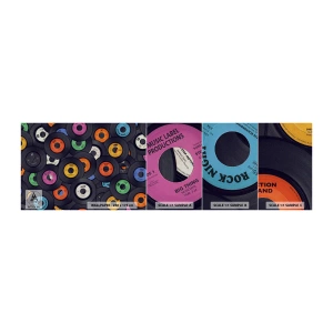 Muestra de fotomural autoadhesivo Deluxe Sticker - Colores de los clásicos - Vinilo, Música, Vintage - 100x30 cm