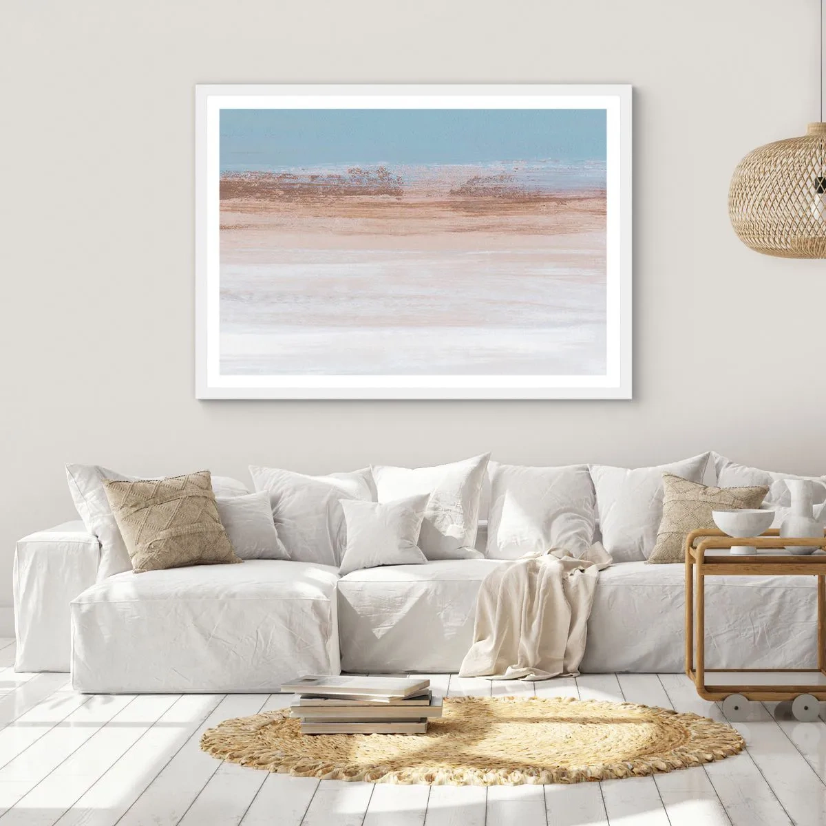 Póster en marco blanco - Paisaje ambiguo - 91x61 cm