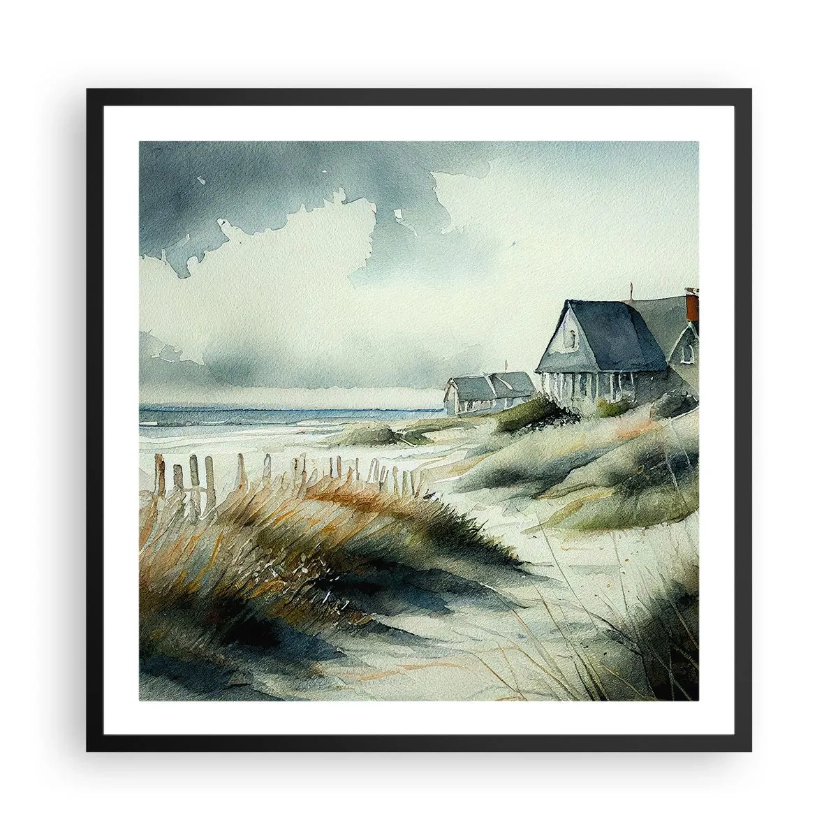 Póster en marco negro - Lejos del bullicio - 60x60 cm