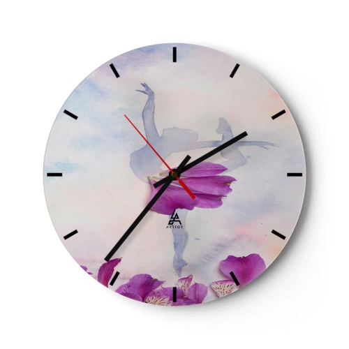 Reloj de pared - Reloj de vidrio - Suave como una flor - 40x40 cm