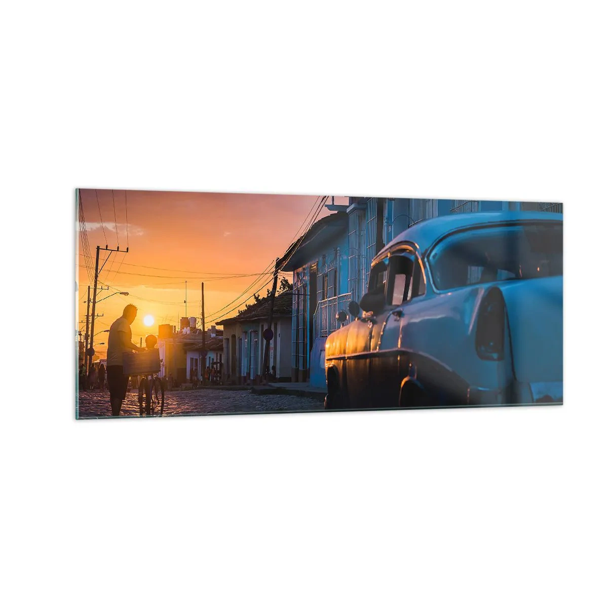 Cuadro sobre vidrio - Impresiones sobre Vidrio - Aquí el tiempo se ralentiza - 100x40 cm
