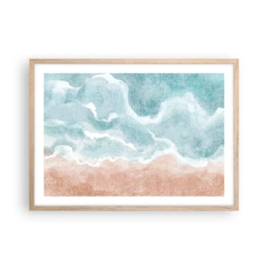 Póster en marco roble claro - Abstracción de nubes - 70x50 cm