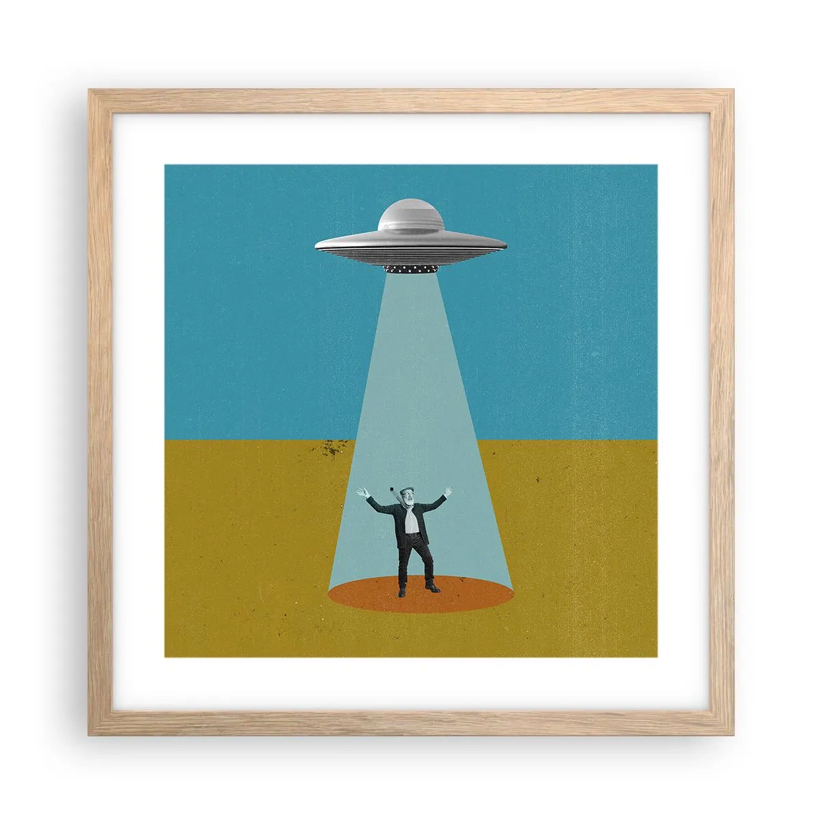 Póster en marco roble claro - Un encuentro cercano - 40x40 cm