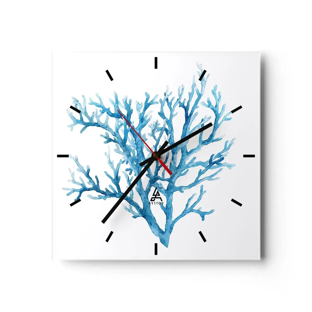Reloj de pared - Reloj de vidrio - Filigrana marina - 40x40 cm