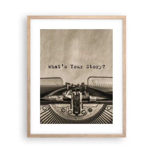 Póster en marco roble claro - Solo espero una respuesta - 40x50 cm