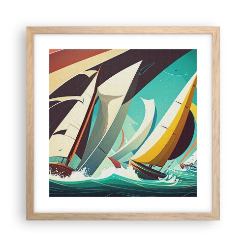 Póster en marco roble claro - Afrontar los elementos - 40x40 cm