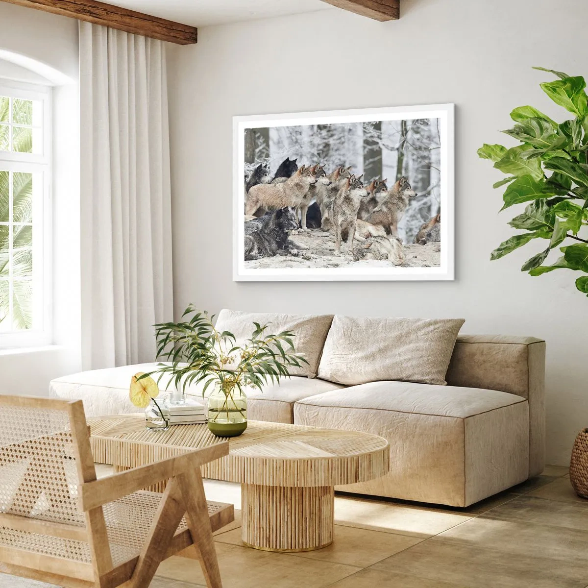 Póster en marco blanco - Familiares y amigos - 50x40 cm