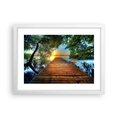 Póster en marco blanco - Tómate tu tiempo, siéntate - 40x30 cm