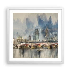Póster en marco blanco - Londres en todo su esplendor - 50x50 cm