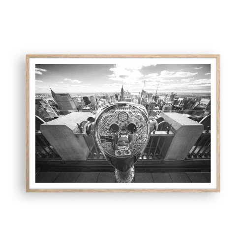 Póster en marco roble claro - Sobre la ciudad - 100x70 cm