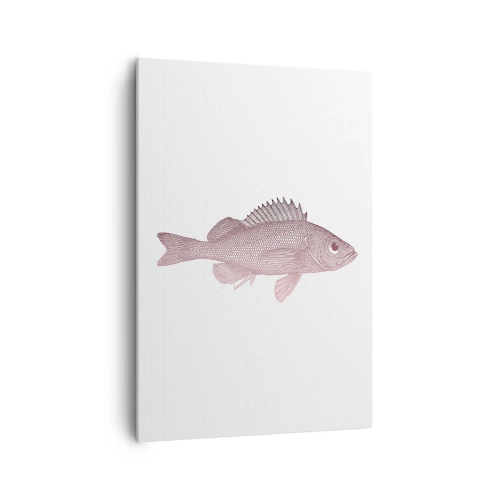 Cuadro sobre lienzo - Impresión de Imagen - Ilustración detallada de un pez sobre un fondo blanco. - 70x100cm - Pez de ojos grandes - Decoración de pared moderna para salón y dormitorio ARTTOR