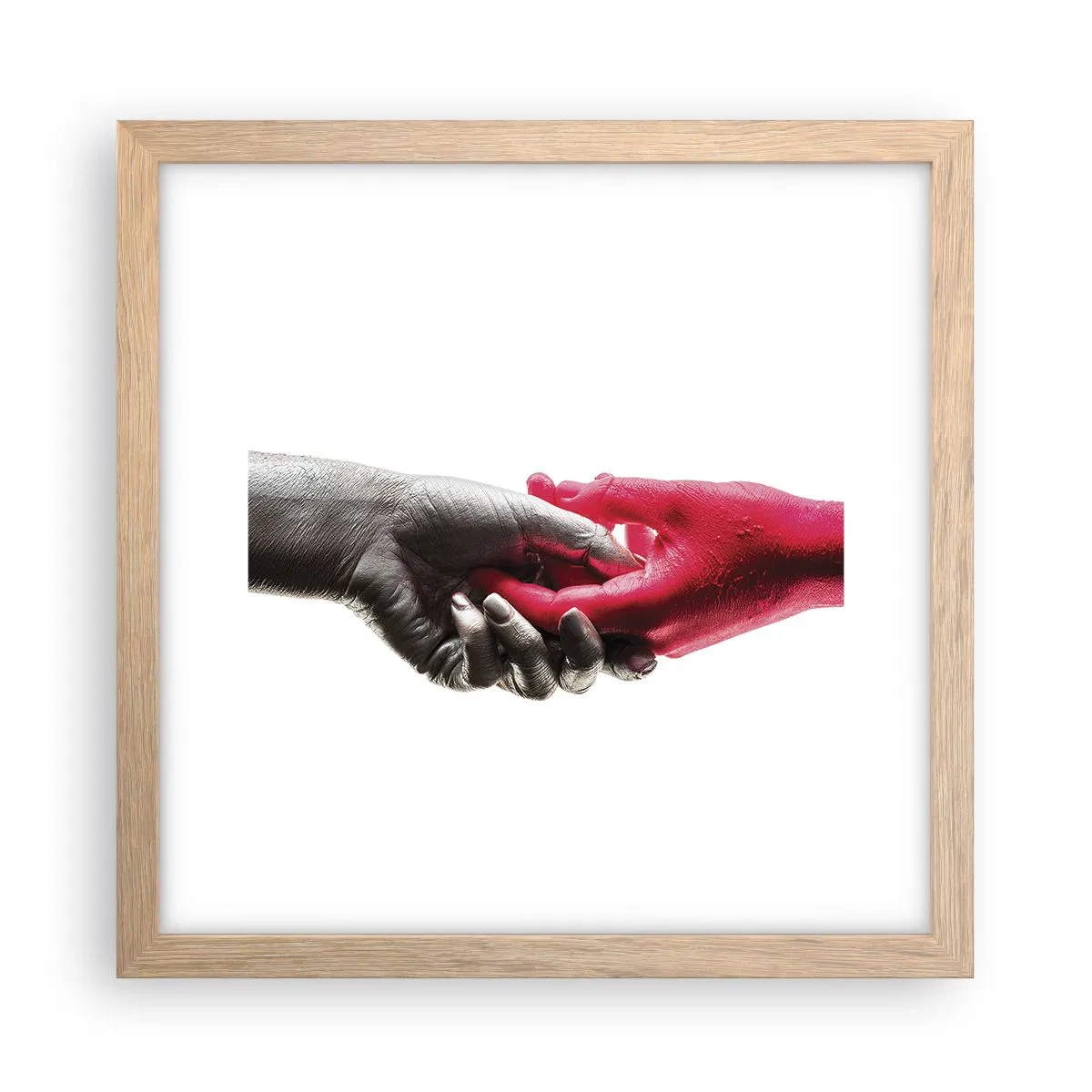 Póster en marco roble claro - Juntos, aunque diferentes - 30x30 cm