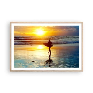 Póster en marco roble claro - El regreso del guerrero - 91x61 cm