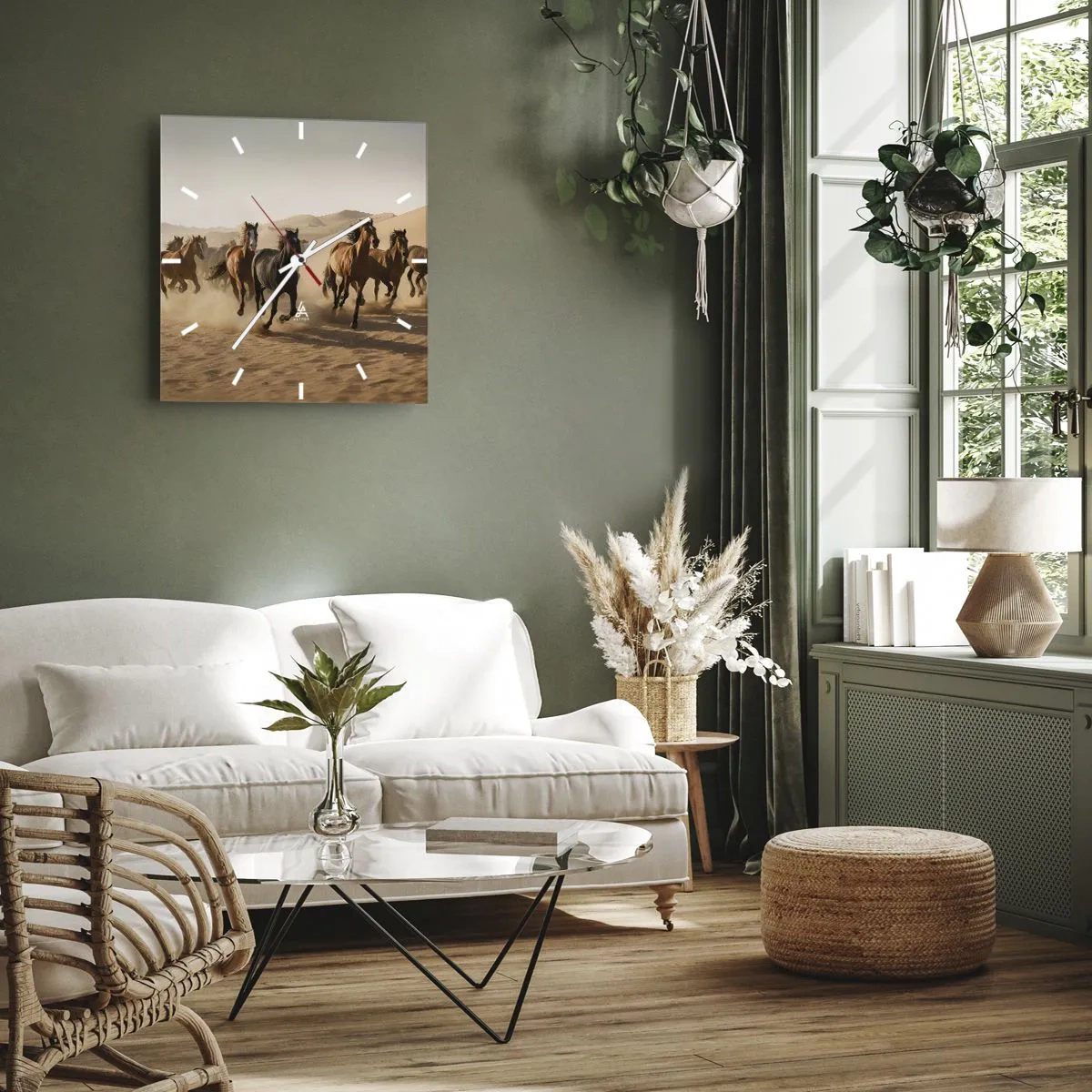 Reloj de pared - Reloj de vidrio - Libre como el viento - 30x30 cm