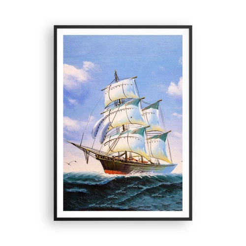 Póster en marco negro - Orgulloso con el viento - 70x100 cm