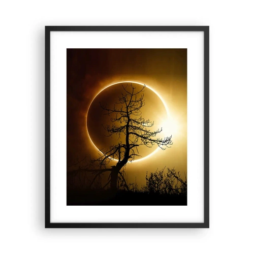 Póster en marco negro - Eclipse total - 40x50 cm