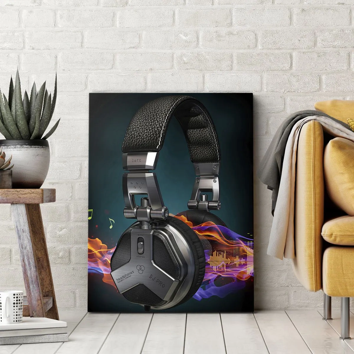 Cuadro sobre lienzo - Impresión de Imagen - En el fuego de la música - 45x80 cm