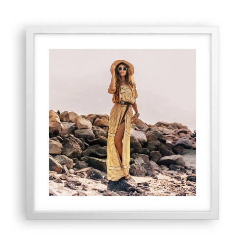 Póster en marco blanco - La magia de las piedras - 40x40 cm