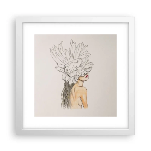 Póster en marco blanco - Belleza coronada - 30x30 cm