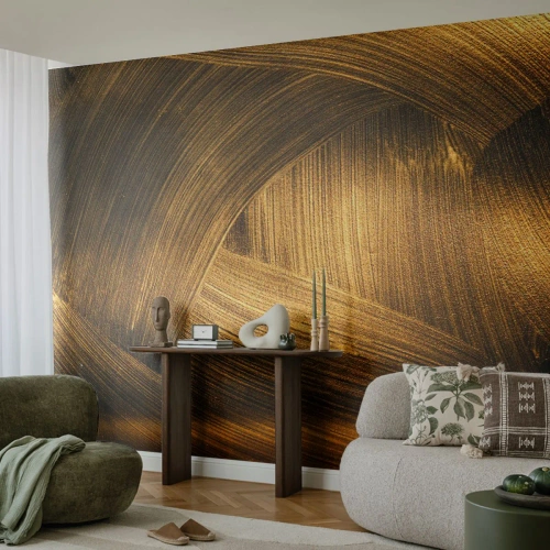 Fotomural Autadhesivo Deluxe Sticker - En un laberinto de oro - Abstracción, Pedazo, Oro - 400x280 cm
