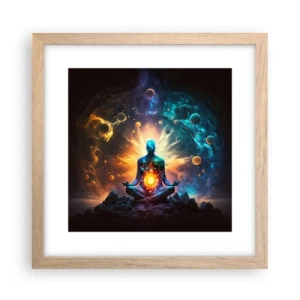 Póster en marco roble claro - Tranquilidad cósmica - 30x30 cm
