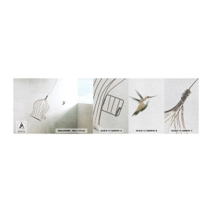 Muestra de fotomural Premium Canvas - Aquí debo estar - Abstracción, Pájaro, Jaula de pájaros - 100x30 cm