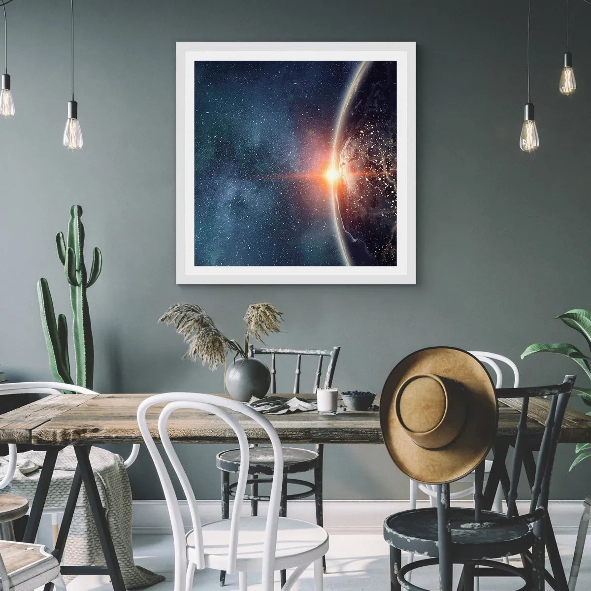 Póster en marco blanco - En una nueva perspectiva - 40x40 cm