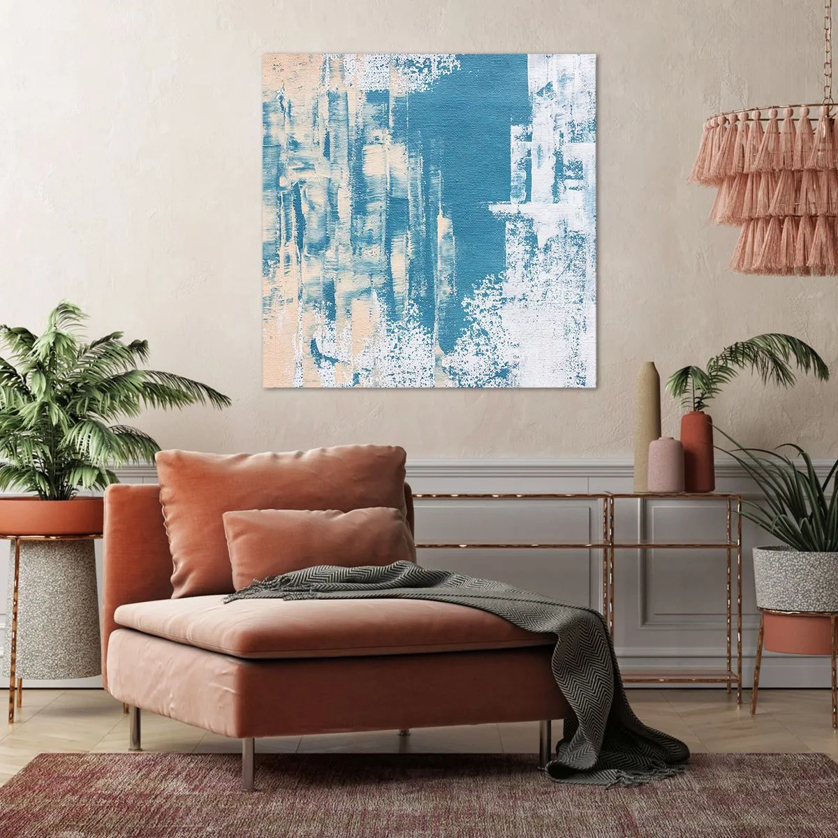 Cuadro sobre lienzo - Impresión de Imagen - A través de un carámbano - 60x60 cm