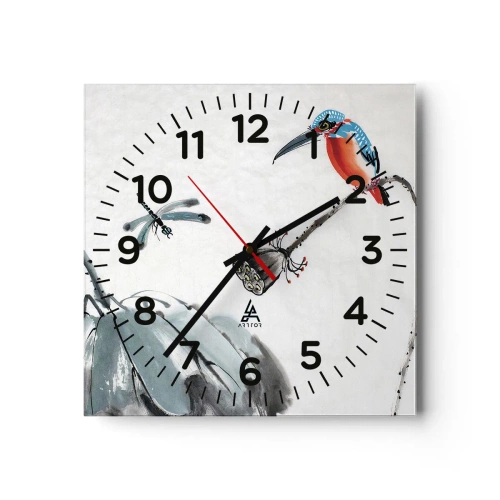 Reloj de pared - Reloj de vidrio - La vida de la pradera - 30x30 cm