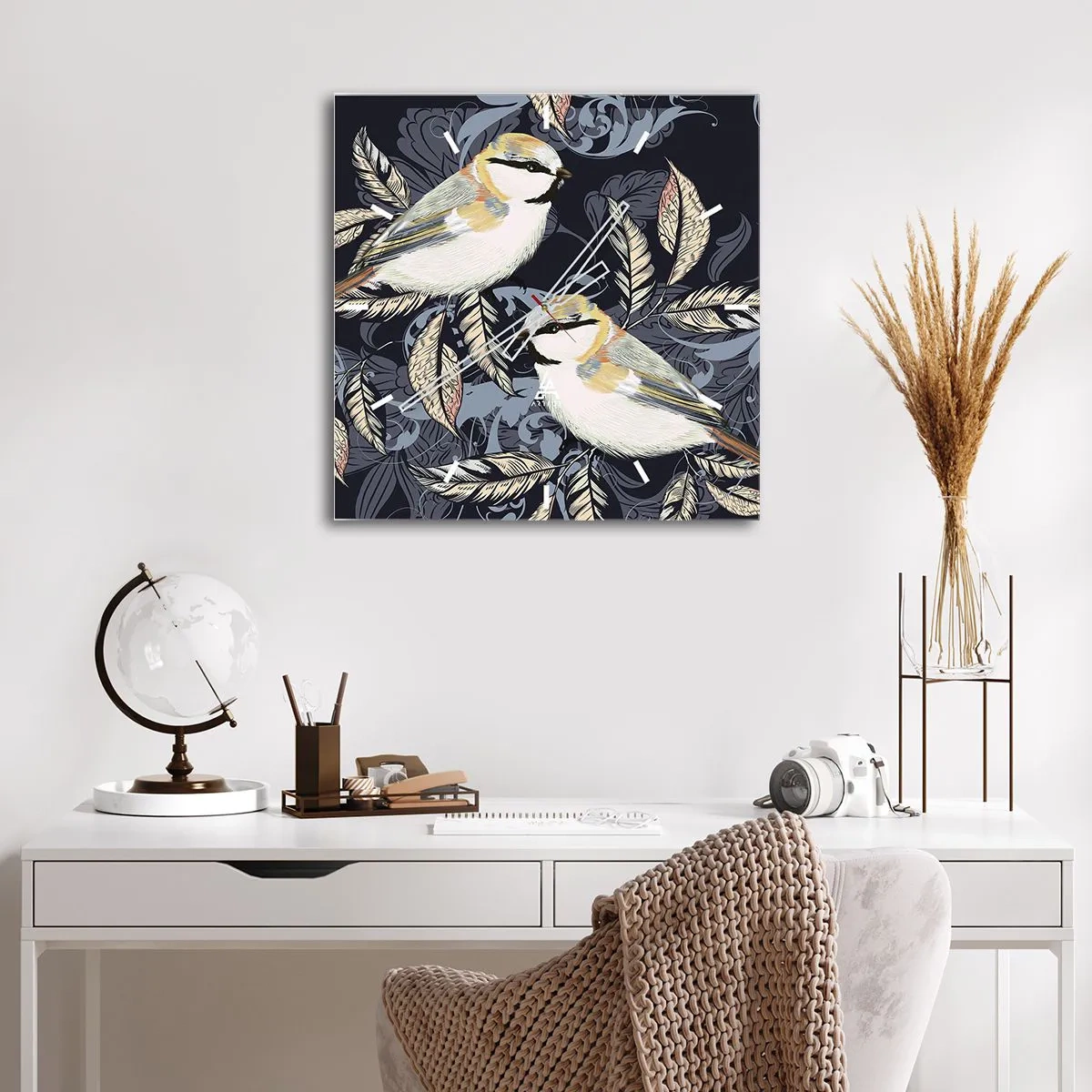 Reloj de pared - Reloj de vidrio - En la copa del árbol - 40x40 cm